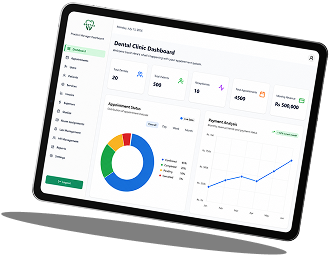 Dentax dashboard on tablet